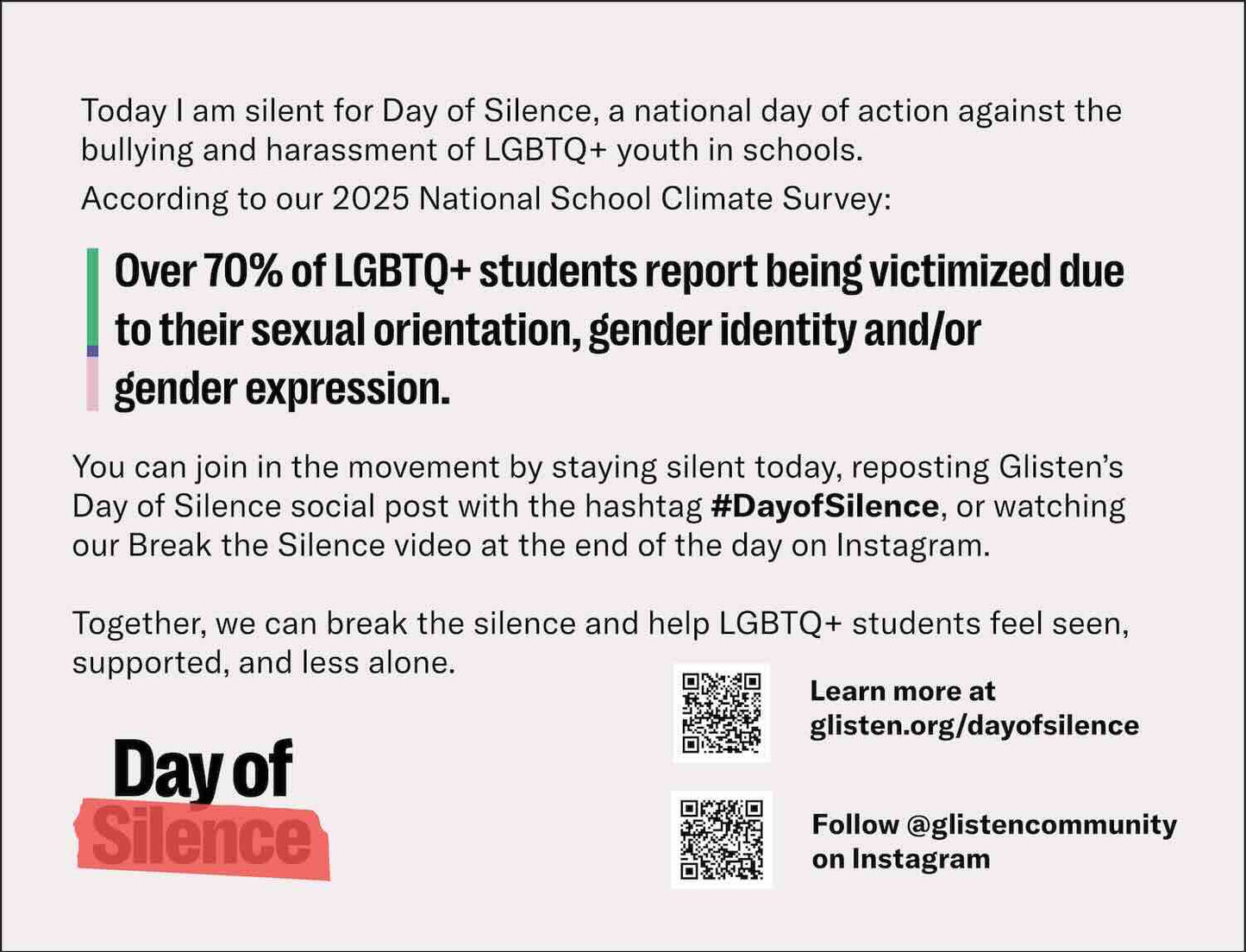 Day of Silence Sticky Note Pad